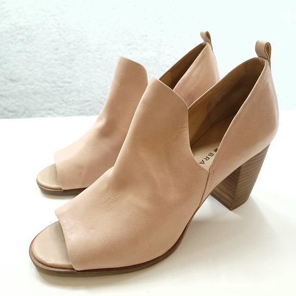 Lucky Brand Shoes - Lucky Brand Nude Peep Toe Leather Booties Size 9